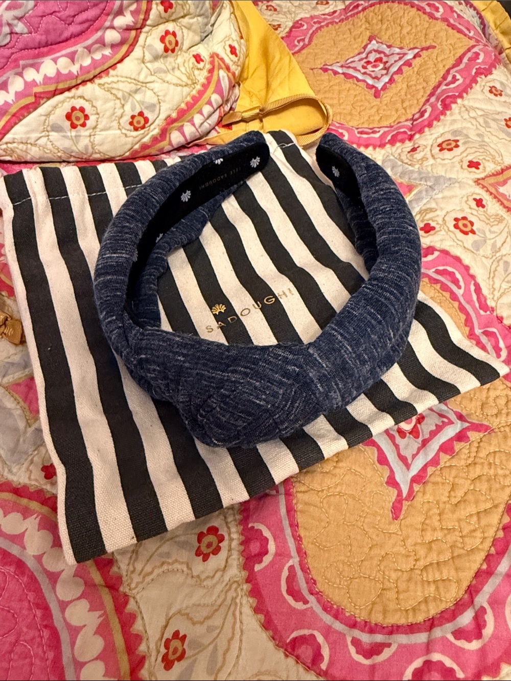 Lele Sadoughi Dark Navy Twisted Knot Headband